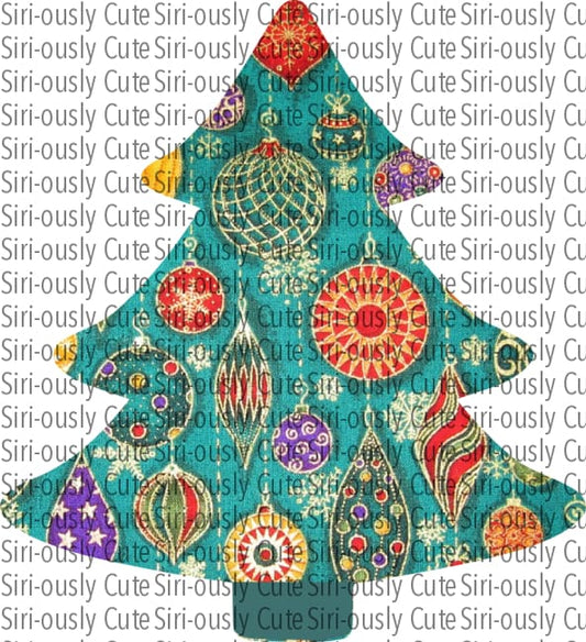 Turquoise Tree With Ornaments - Christmas