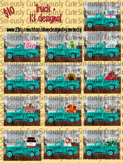 Turquoise Truck Interchangeable Set