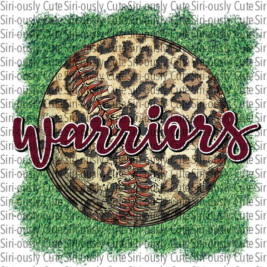 Warriors - Leopard Baseball On Green