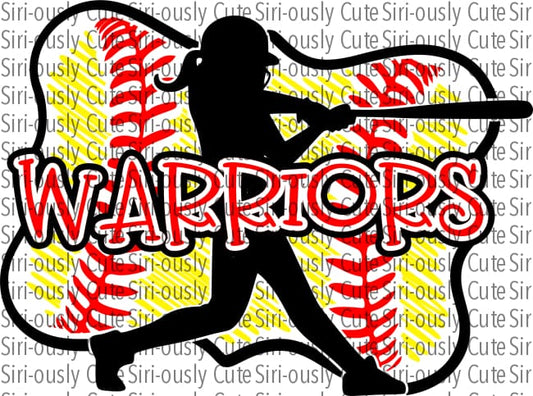 Warriors - Softball Girl With Bat