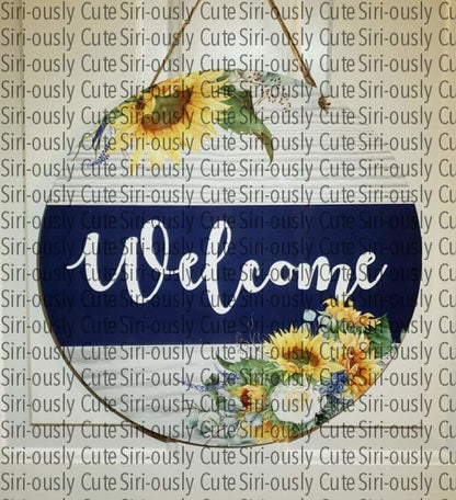 Welcome - Blue And Grey Sunflower