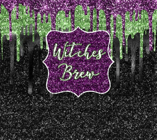 Witches Brew Black Glitter Straight Tumbler